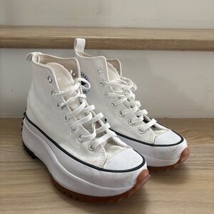 Classic White High-Top Platform Sneakers